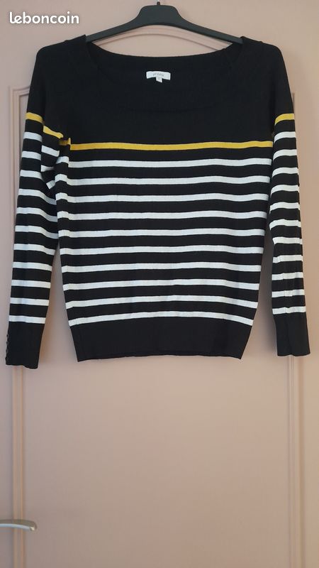 Pull Femme Col V Marbré Noir/gris/blanc - Taille 2X (XXL) - Marque Arizona Jeans - Neuf Avec étiquettes