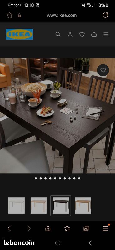 Vend table de salle à manger + 4 chaises (image 2)