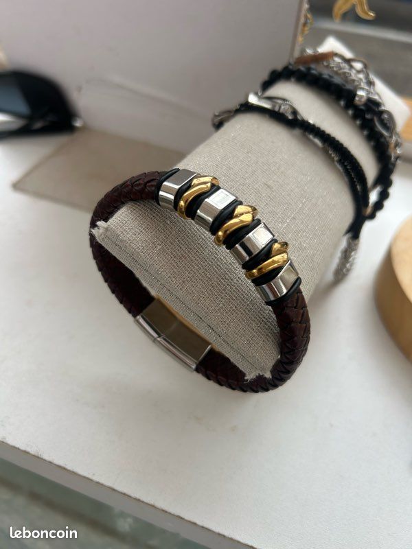 Bracelet, acier, homme de qualité, et fermoir, de qualité neuf (image 3)