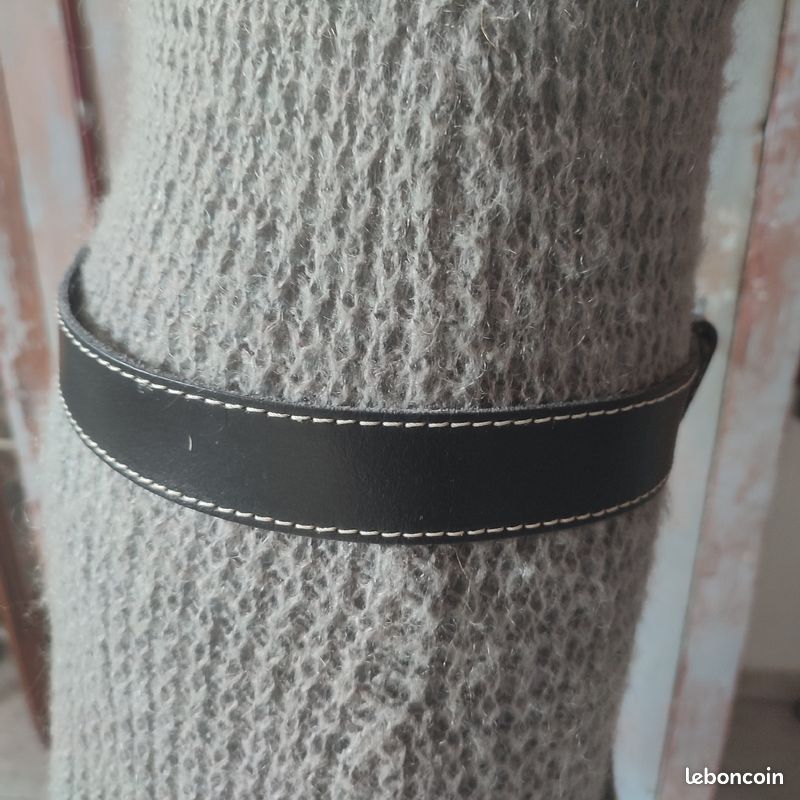 Ceinturon cuir noir T 80 Texas Country ceinture homme femme (image 5)
