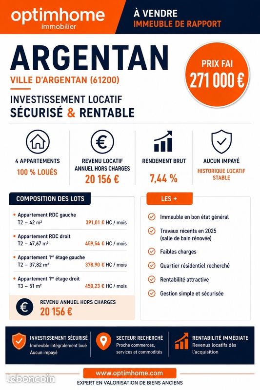 Immeuble 9 pièces 178 m² · à Argentan · 178 m² · 271 000 €