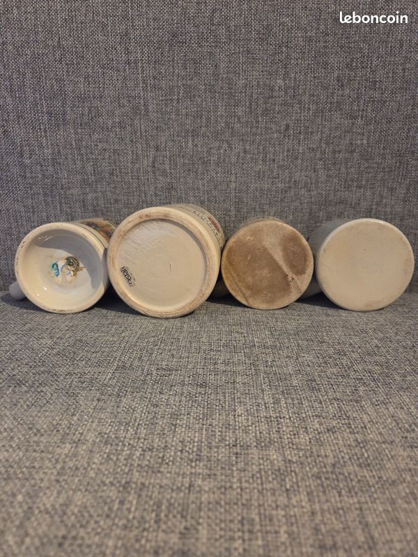 Lot 4 chopes à bière en grès (1 de 0,5L, 1 de 0,3L et 2 de 0,25L) (image 4)