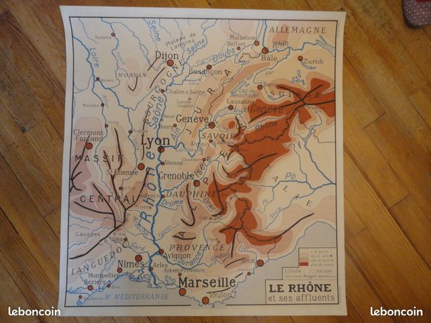 9 cartes d'écoles anciennes Rossignol double face vintage années 60 régions pays monde continent (image 12)