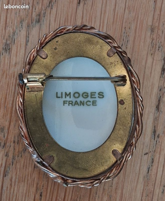 Broche Ancienne Limoges À VENDRE! - FR