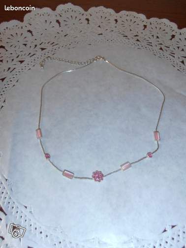 Ras de cou motifs roses (28b) (image 2)