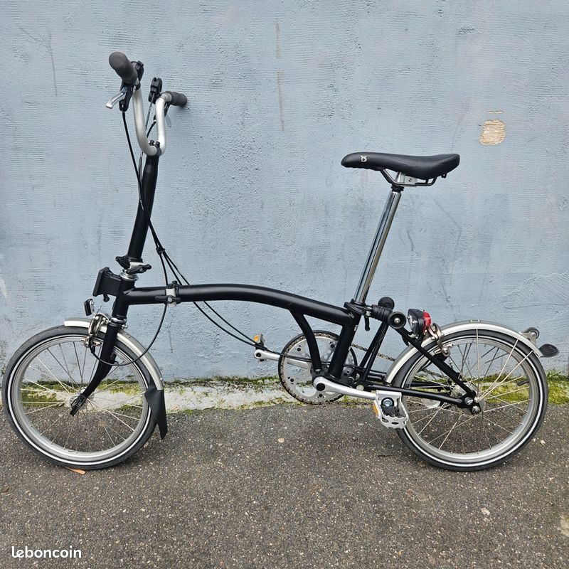 Vélo Pliant Brompton M3L – Noir – Acier – Bon état – Fabriqué Au Royaume-Uni