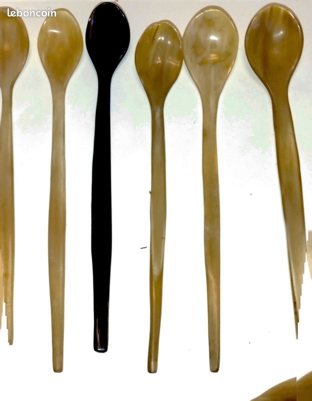 Lot De 6 Cuillères à Café En Corne De Zébu Bio - Madagascar - Artisanat Naturel - 14 Cm