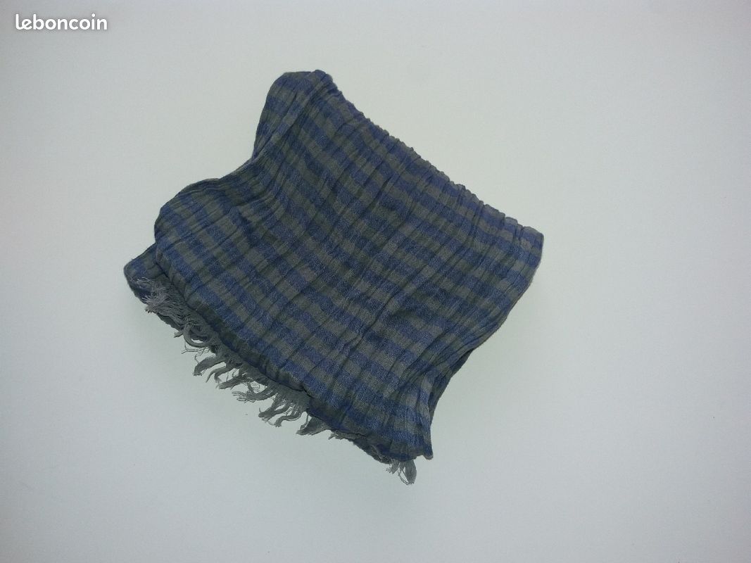 Écharpe pour enfant bleu marine et gris (image 1)