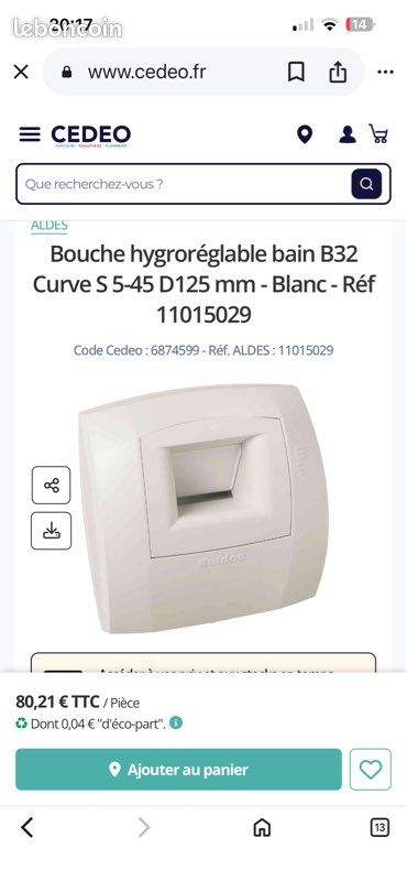 Bouche VMC hygro ALDES SDB (image 3)