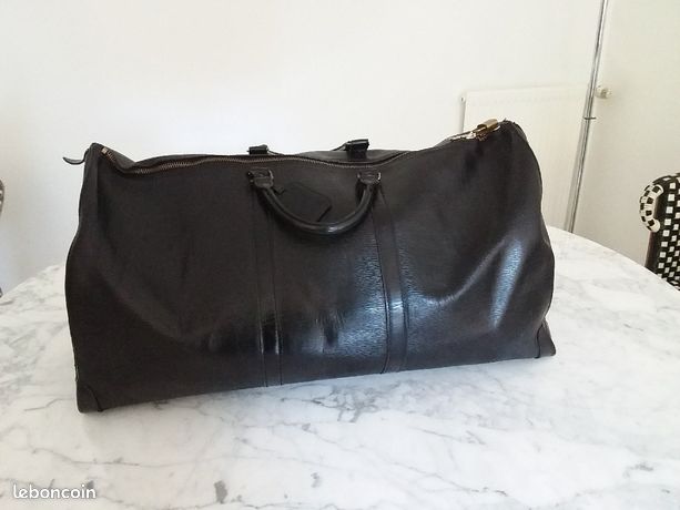 Sac de voyage Louis Vuitton Keepall 50 en cuir épi noir