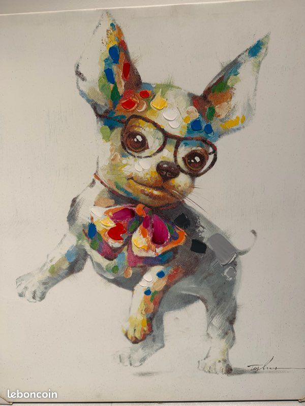Tableau chien avec lunettes (image 2)