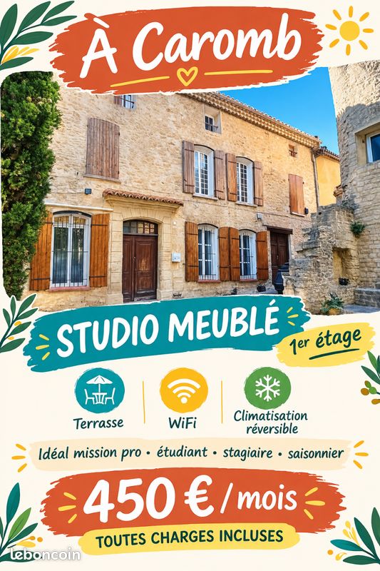 Appartement 1 pièce 25 m² · à Caromb · 25 m² · 450 €/mois