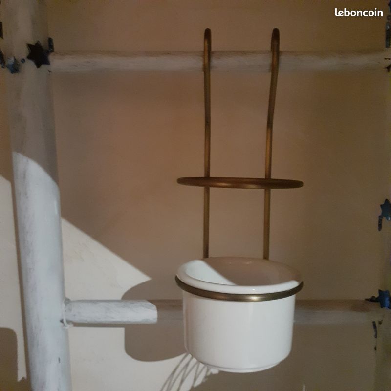 Pot range-couverts + Etagére porte-épices pour barre de crédence métal doré (sans la barre ) (image 5)