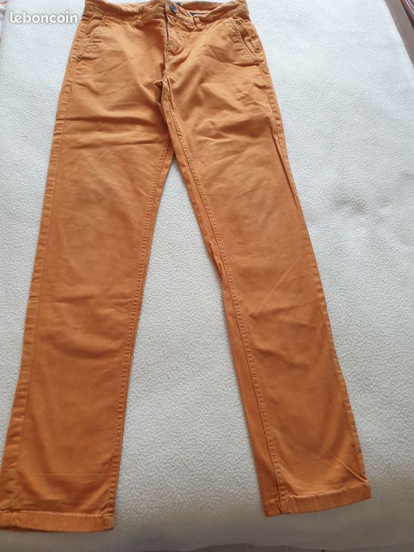Pantalon orange T.38 Kiabi Slim fit (image 1)