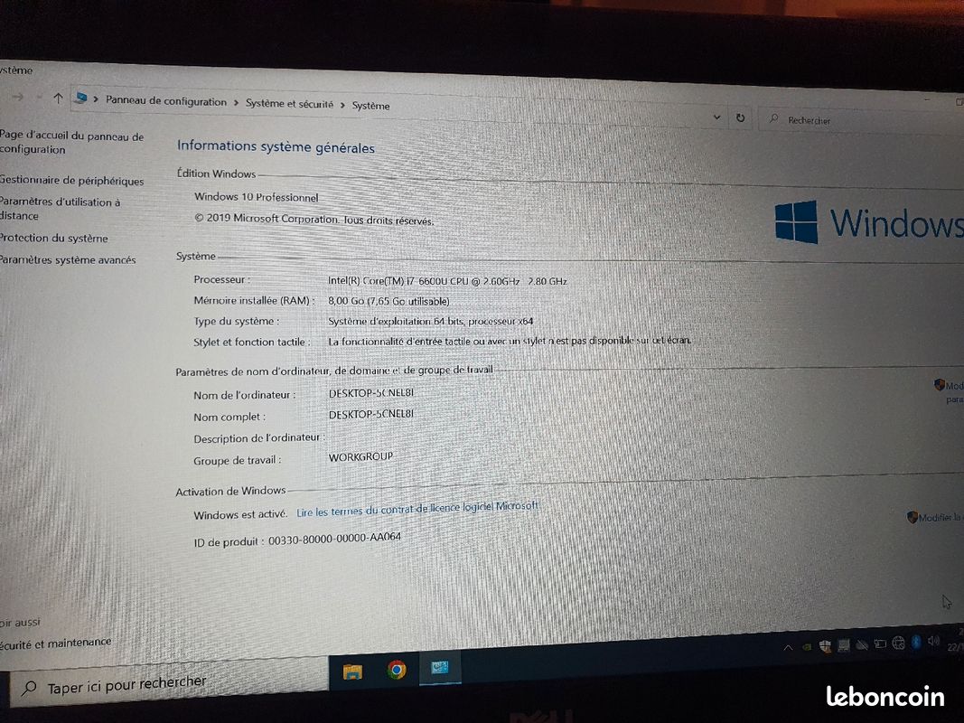 Pc portable DELL 5480 (image 4)