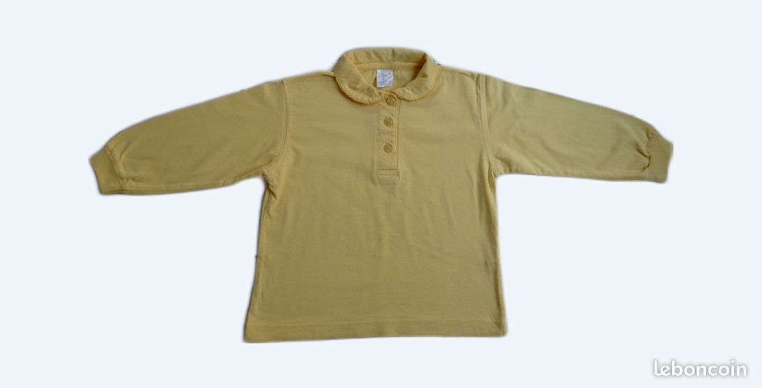 Polo jaune manches longues taille 4 ans (image 1)