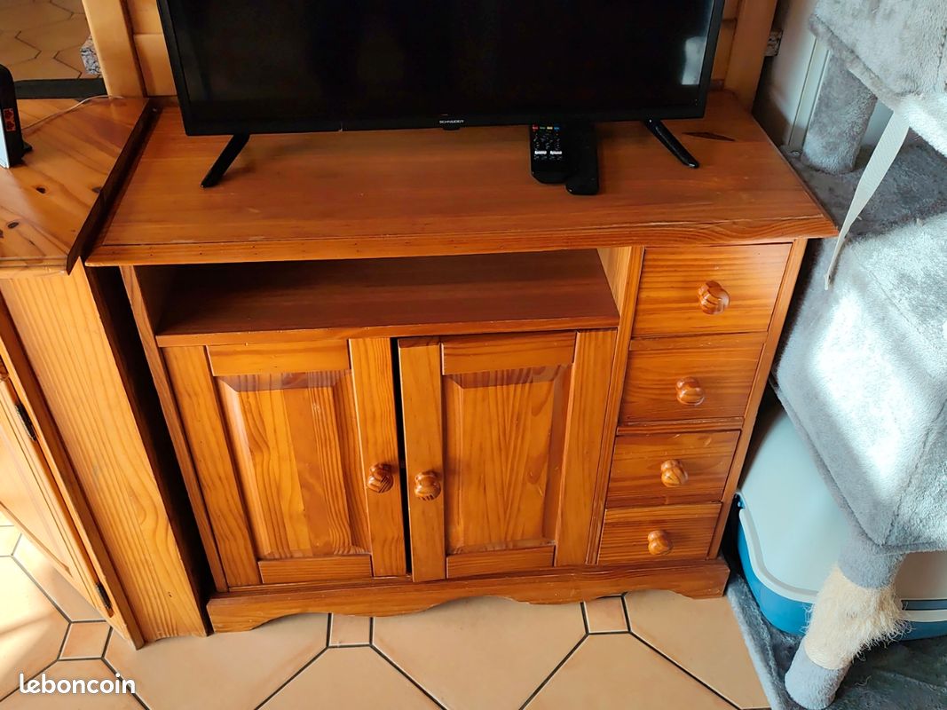 Meuble tv en pin (image 1)