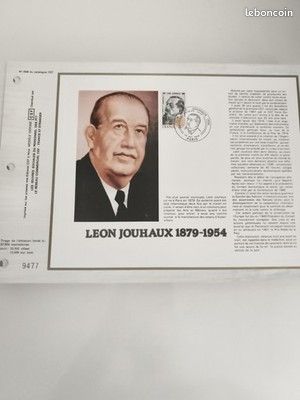 Feuillet CEF Léon Jouhaux 1879-1954 oblitéré philatélie France (image 1)