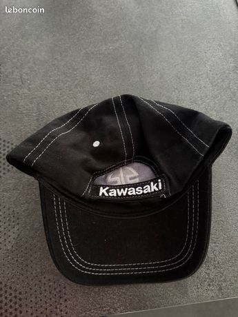 Casquette Kawasaki Sport - Noir Et Gris - 100% Coton - Taille Réglable