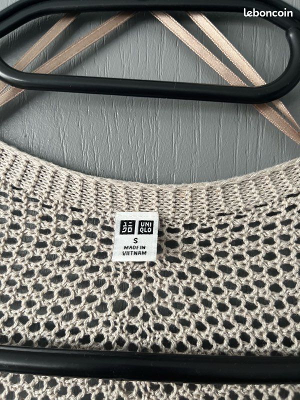 Sweat Pull Femme Uniqlo Gris Coton, Taille XL, Manches Longues