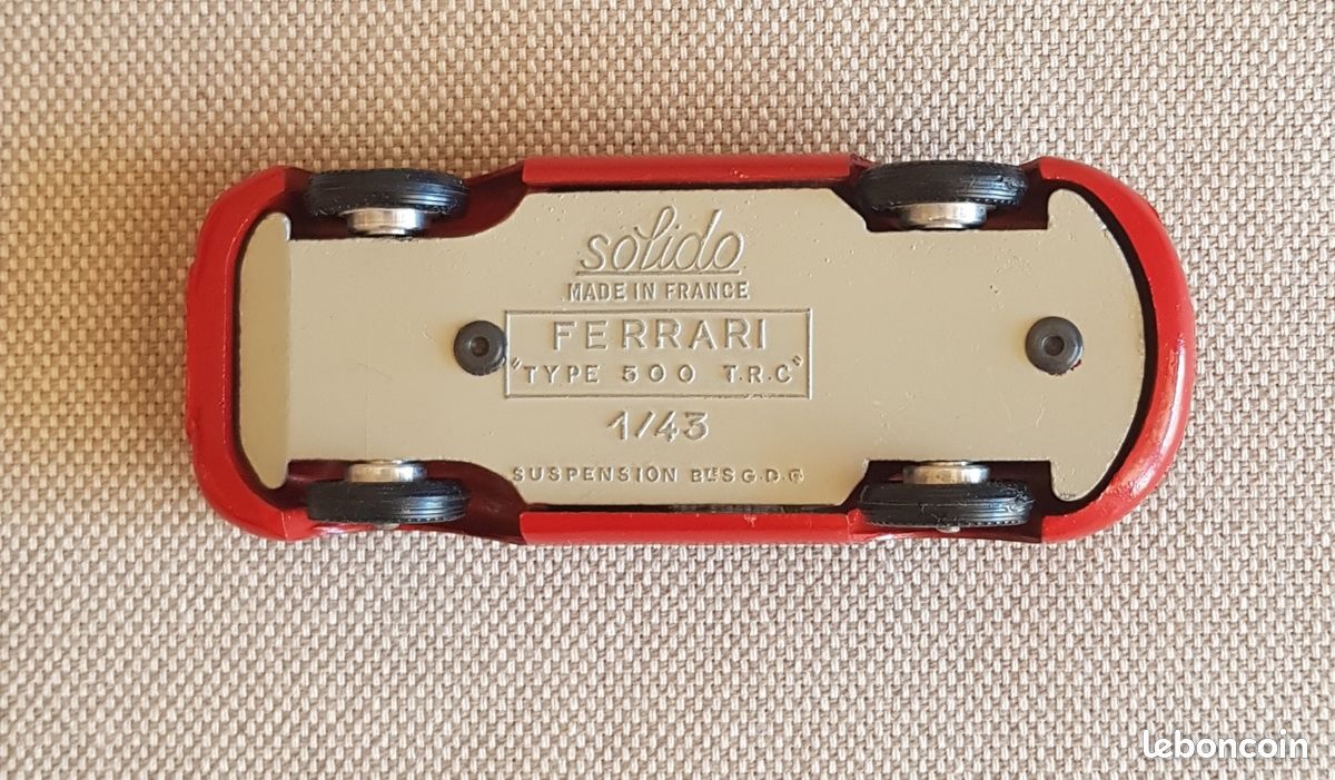 AN251 SOLIDO 1/43 FERRARI TYPE 500 TRC TRANSKIT AVEC CONDUCTEUR #61 REF. ?? BE
