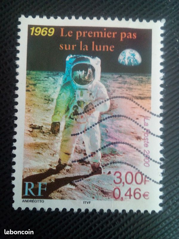 Timbre FRANCE Y T 3355 1969 : Le premier pas sur la Lune 2000 ( 020507 ) (image 1)