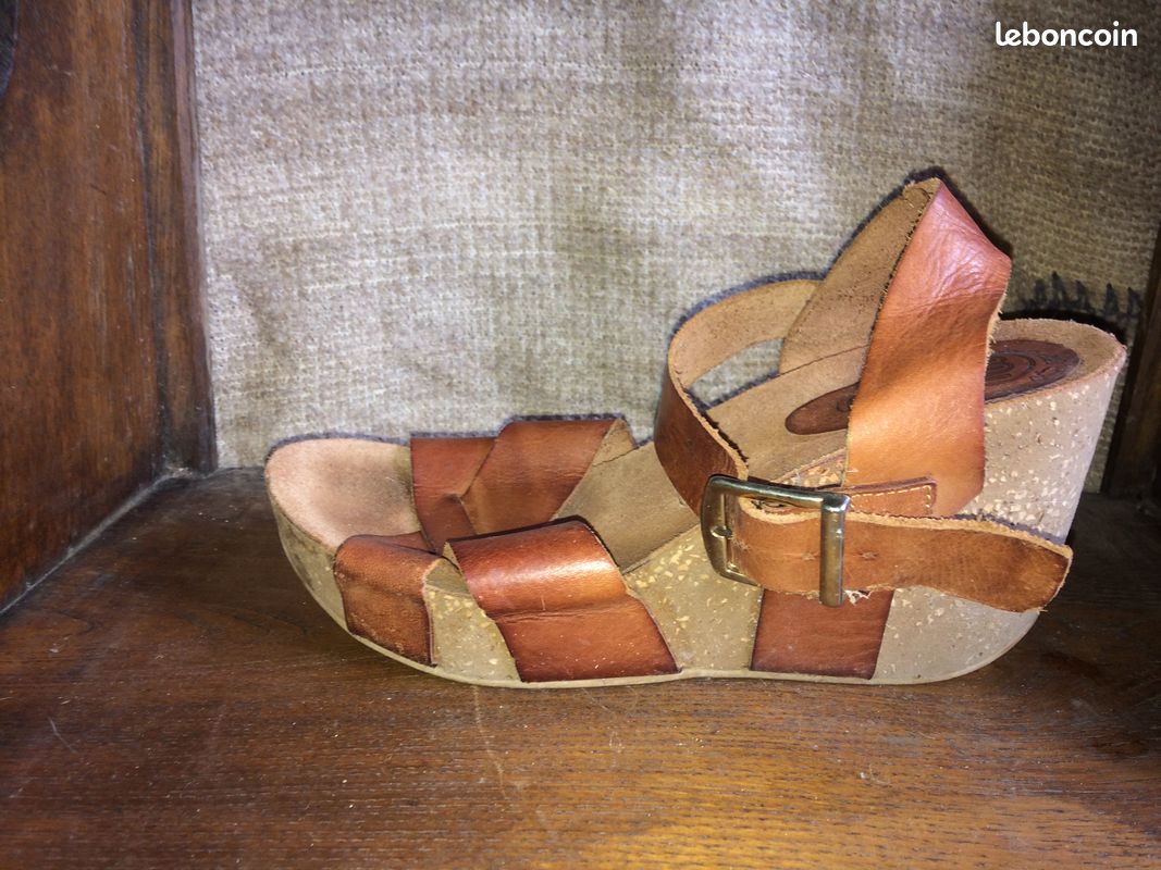 Sandales compensées cuir 40 (image 2)