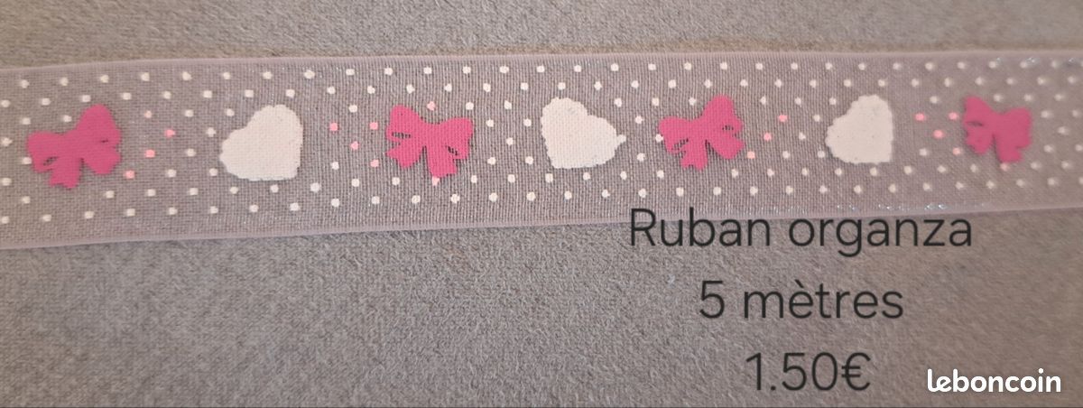 Mercerie - Ruban organza cœurs et noeuds (image 1)