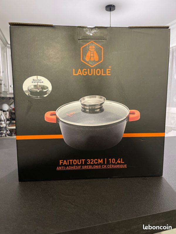 Faitout LAGUIOLE Jade 32cm - Aluminium Revêtu Céramique - 10,4L - Vert - Compatible Induction