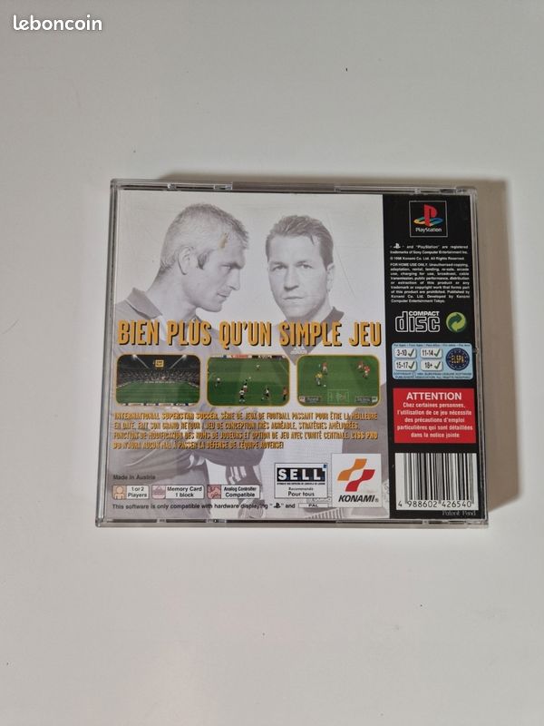 Jeu PS1 International Superstar Soccer Pro 98 - Football Konami, Version PAL