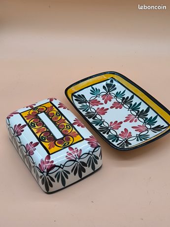 BEURRIER ANCIEN FAIENCE Bfk 1900 Boch En Tres Bon Etat Superbe EUR 44,00 - FR