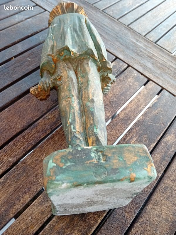 Ancienne sculpture pierrot en plâtre signé (image 4)