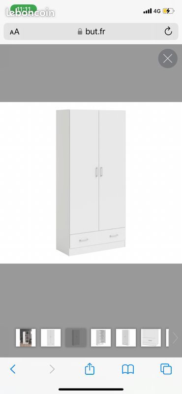 Armoire 2 portes avec 1 tiroir (image 3)