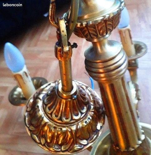 Splendide lustre en bronze 6 feux - 10 Kg - pièce de caractère et de prestige (image 5)