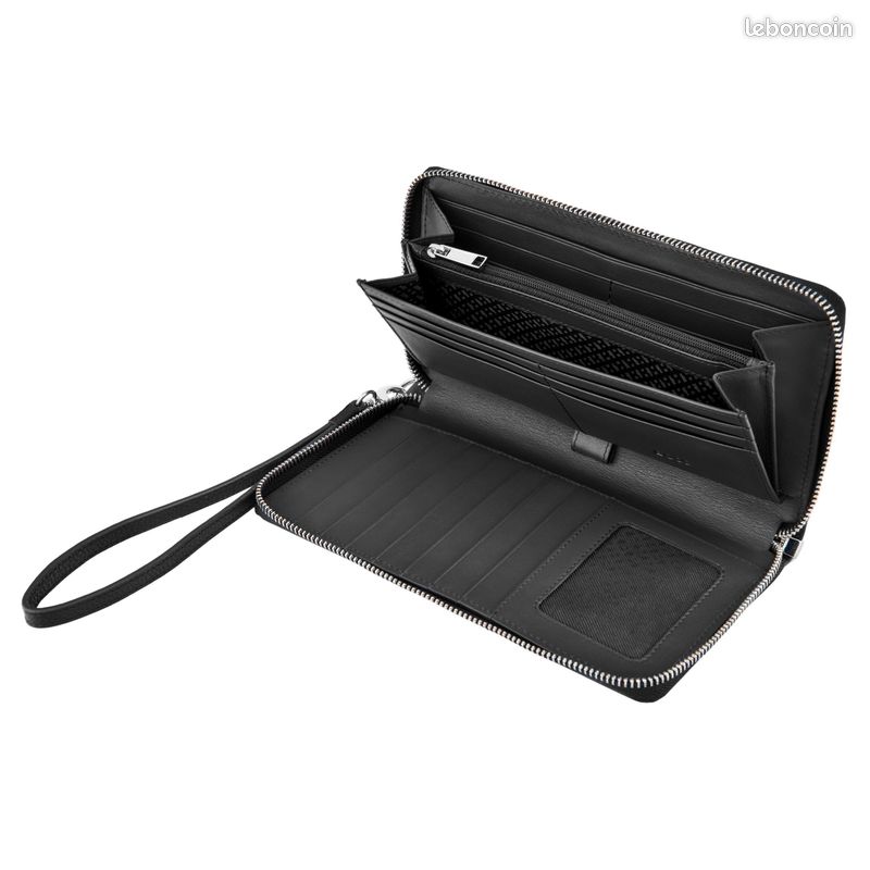 Portefeuille Hugo Boss En Cuir Noir Bi-pliable - Neuf Avec étiquettes Et Boîte D'origine