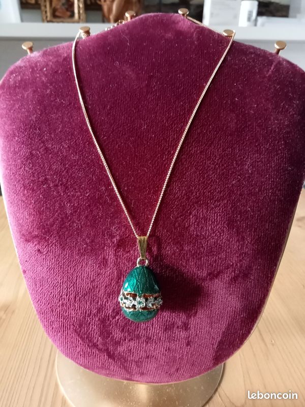 Faberge Egg Jewelry box & Fabergé egg Pendant Necklace Handmade 24kGold Fabergé