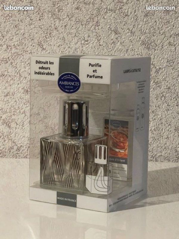 Lampe Diffuseur De Parfum Par Catalyse – Style Campagne, Argenté, Verre Et étain (18 Cm)