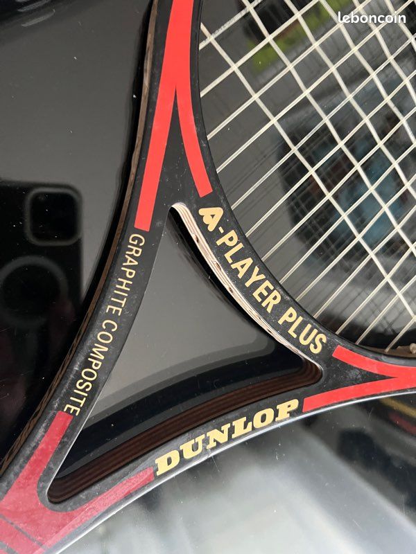 Raquette de tennis composite vintage Dunlop noir Max taille moyenne et étui