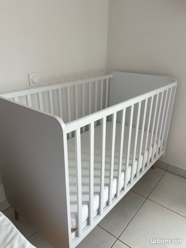 Lit bébé Quax Loft + matelas Bultex – 120 x 60 cm (image 1)