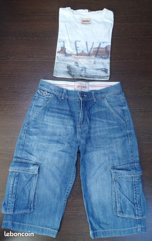 Levis levi's bermuda jean tee shirt 14 ans (image 1)