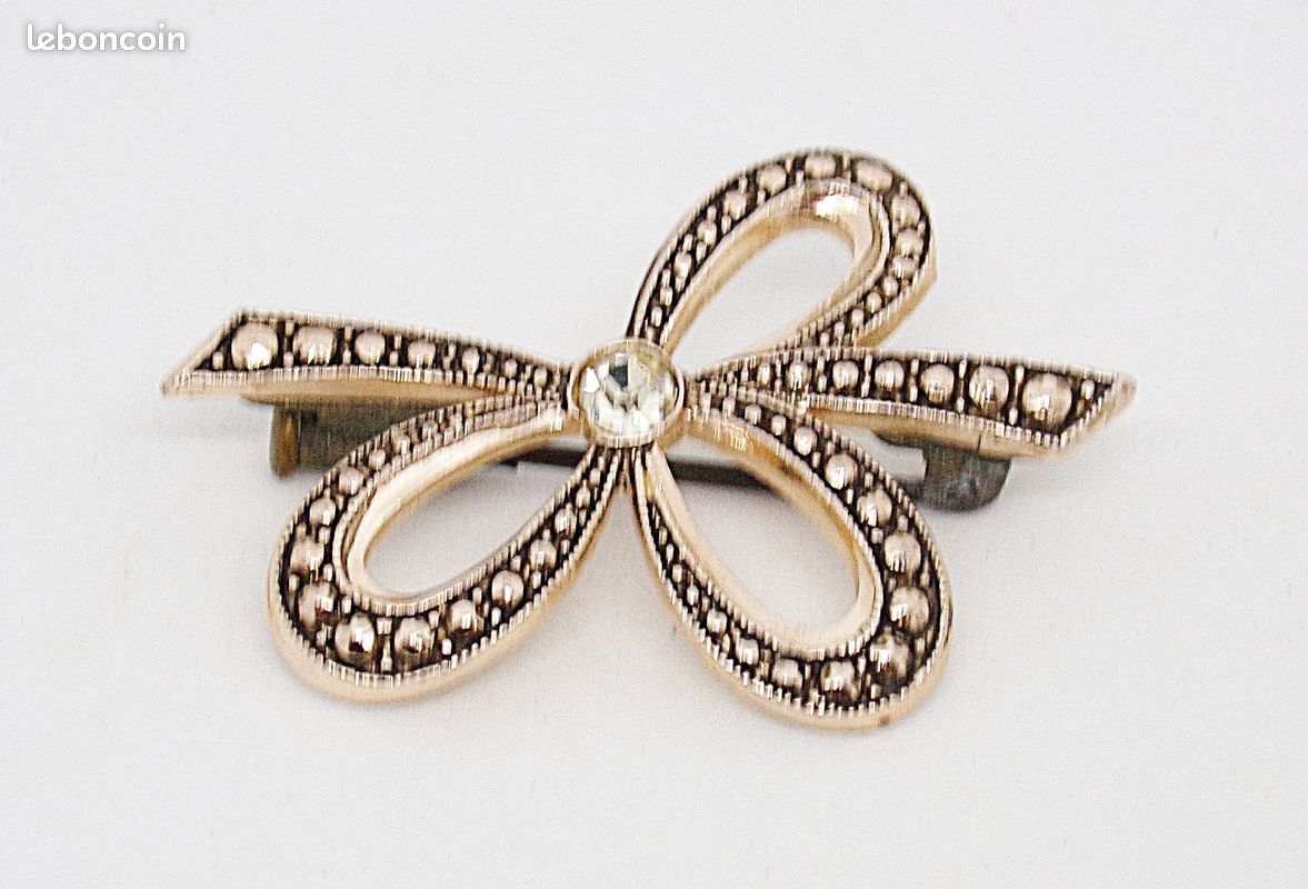 Broche Ancienne Dorée En Forme De Coq De Montre - Bijou Vintage, Occasion