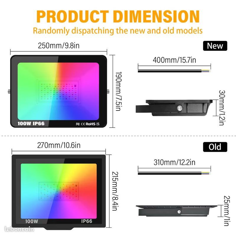 Fosingut RGB Projecteur LED Extérieur 100W,Spot LED Couleur avec Télécommande,16 Couleurs 4 Modes Dimmable Éclairage Extérieur Murale,Étanche IP66 Luminaire Jardin pour Cour,Terrasse,Noël,Fêtes DJ Fosingut RGB Projecteur LED Extérieur 100W,Spot LED Couleur avec Télécommande,16 Couleurs 4 Modes Dimmable Éclairage Extérieur Murale,Étanche IP66 Luminaire Jardin pour Cour,Terrasse,Noël,Fêtes DJ