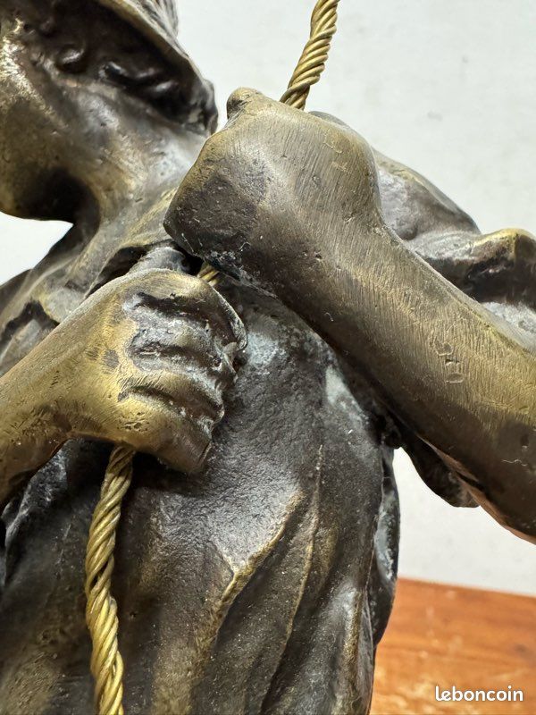 Statue en régule / socle en marbre - Décoration