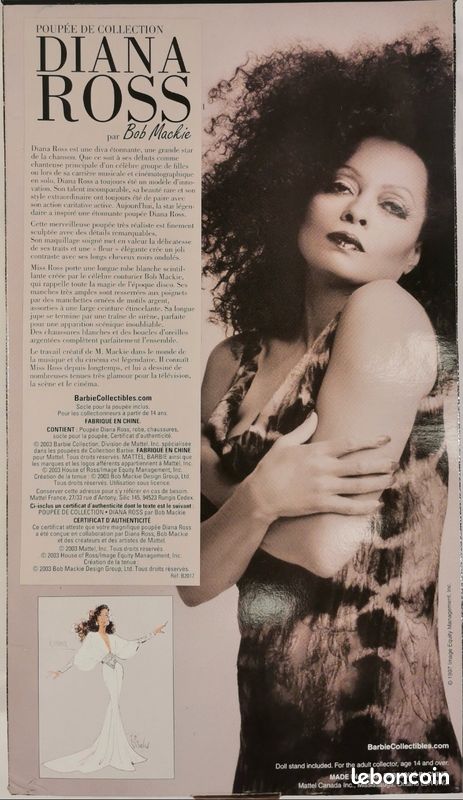 Limited édition diana ross barbie by bob mackie édition limitée