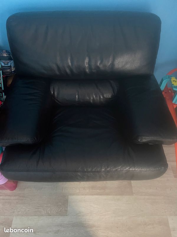 Fauteuil, cuir, center (image 2)