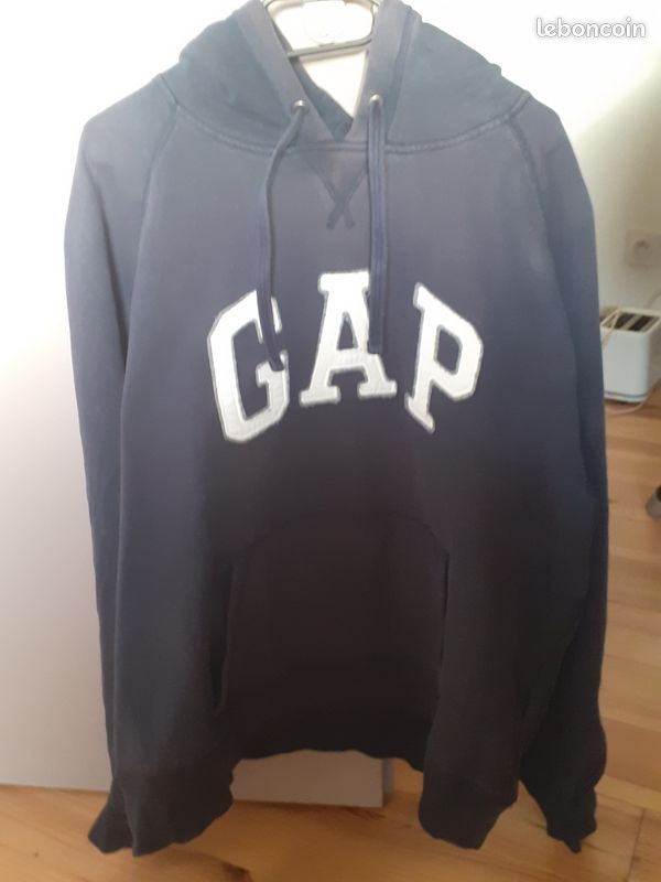 Sweat à Capuche Gap Homme Bleu – Taille XL, Coupe Regular, Coton Doux Avec Poches