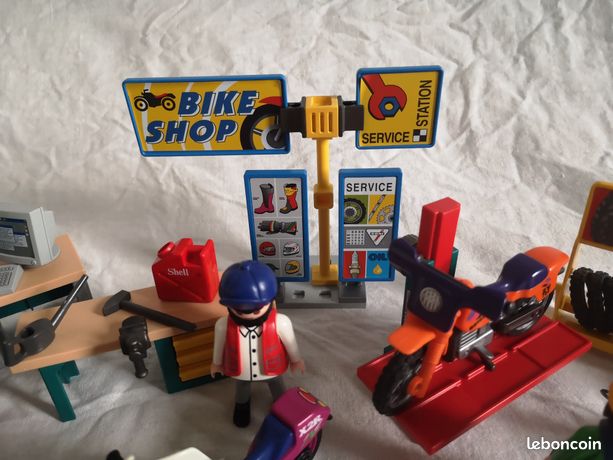 PLAYMOBIL Vintage 3992 - Atelier Réparation Moto & Mécaniciens - 1997