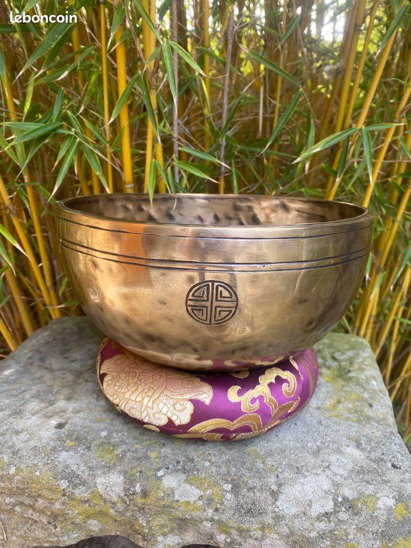 Rare véritable bol chantant tibétain full moon origine Nepal Sonotherapie zen yoga (image 1)