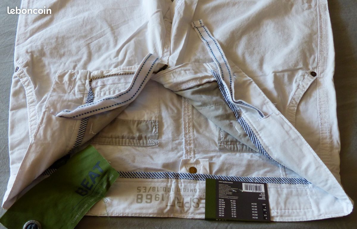 2 x Pantalons Coton Esprit / 1 Blanc + 1 Noir Taille M/38 (image 9)