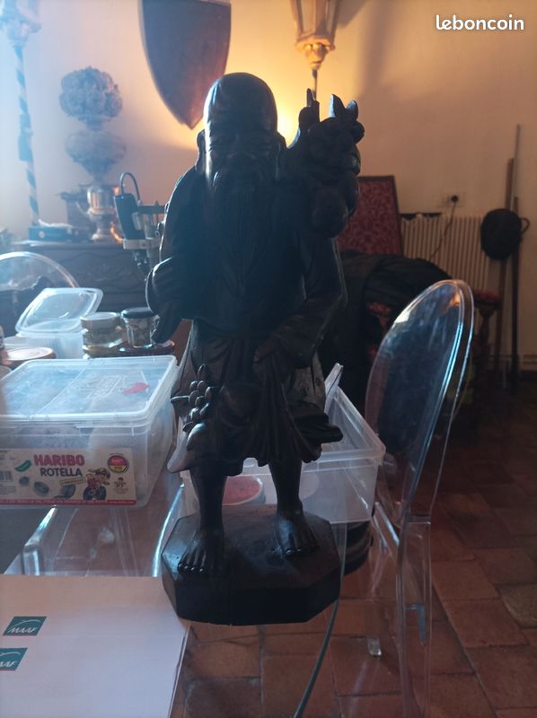 Statue chinoise bois (image 1)